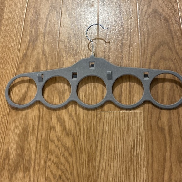 Grey & Purple Velvet  Feel Scarf Belt Tie Holders (Set of 2) - Picture 3 of 7